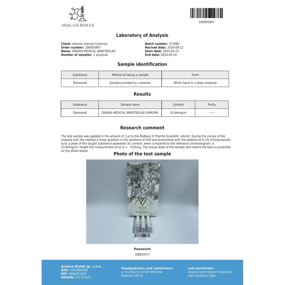 Winstrolad 50 mg/ml (Stanozolol) 10 x 1 ml